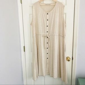 Linen Oversized Button-down Shirtdress